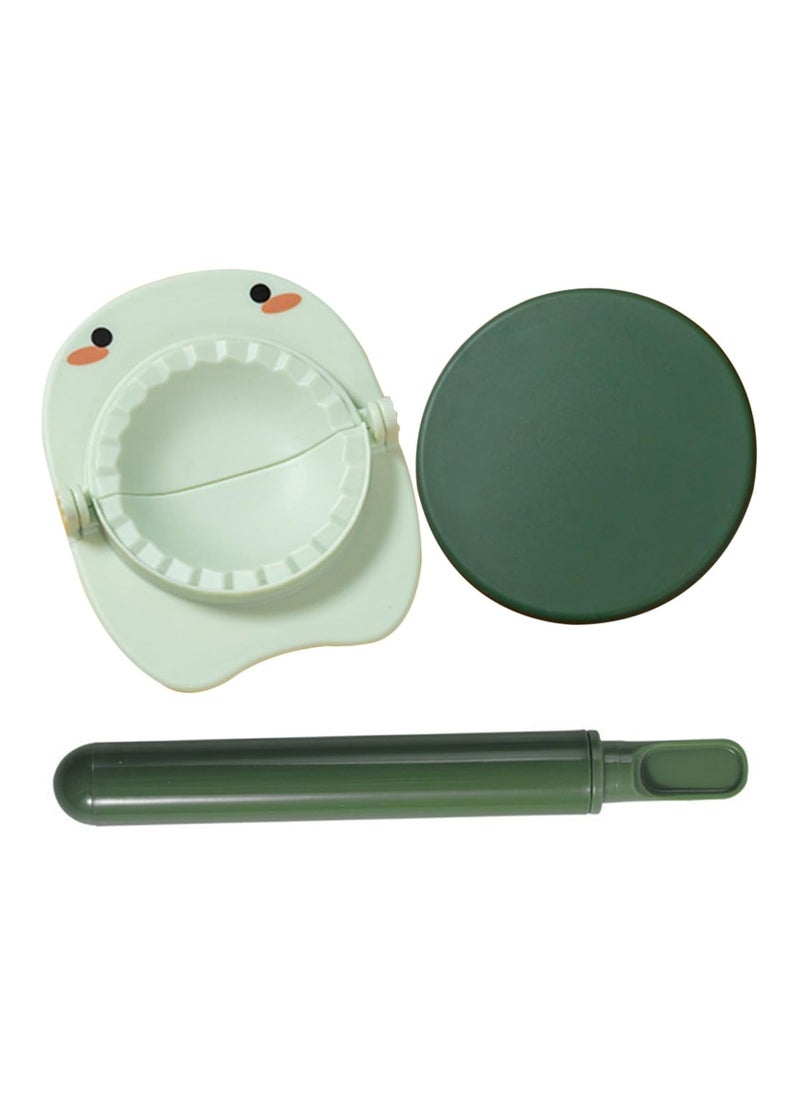 Generic - Dumpling Wrappers, Dumpling Maker 3PCS/Set Food Grade Dumpling Wrappers with Dumpling Skin Presser and Rolling Pin Ergonomic Manual Gyoza Wrappers Dumplings Mould for Kitchen Gadgets Green - Image 1
