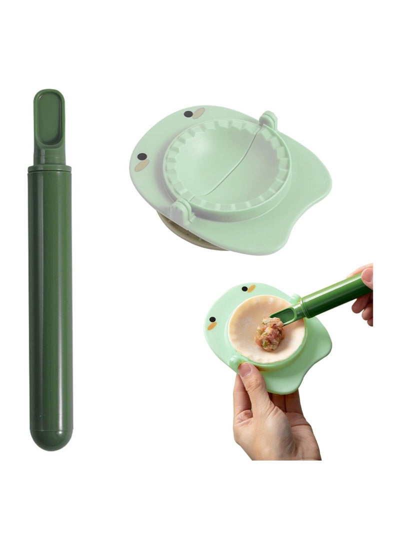 Generic - Dumpling Wrappers, Dumpling Maker 3PCS/Set Food Grade Dumpling Wrappers with Dumpling Skin Presser and Rolling Pin Ergonomic Manual Gyoza Wrappers Dumplings Mould for Kitchen Gadgets Green - Image 1