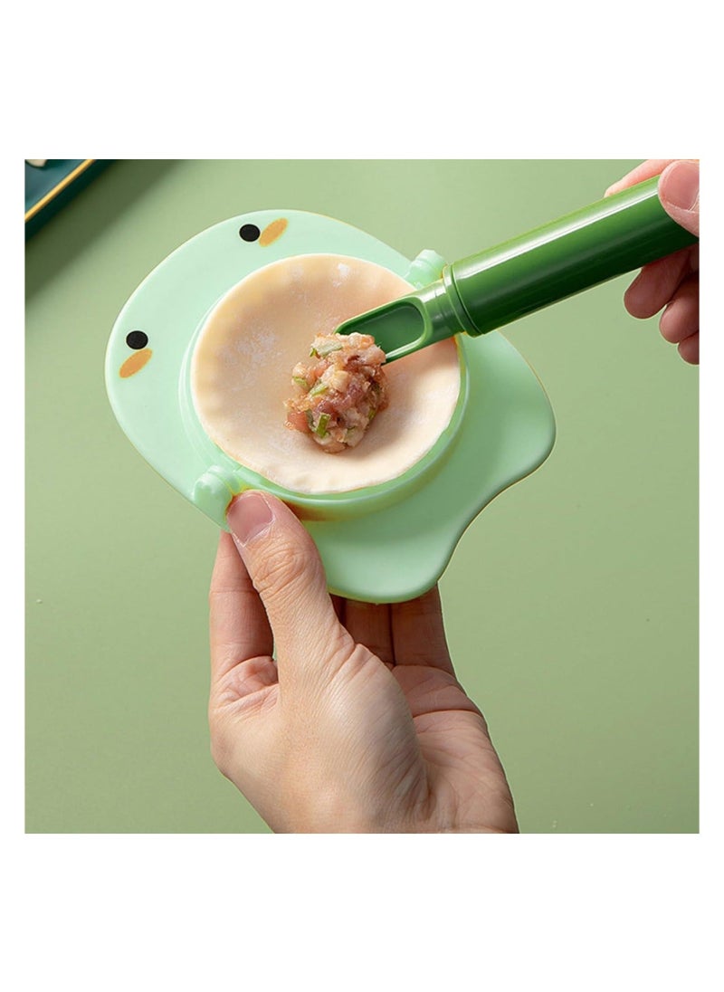 Generic - Dumpling Wrappers, Dumpling Maker 3PCS/Set Food Grade Dumpling Wrappers with Dumpling Skin Presser and Rolling Pin Ergonomic Manual Gyoza Wrappers Dumplings Mould for Kitchen Gadgets Green - Image 1