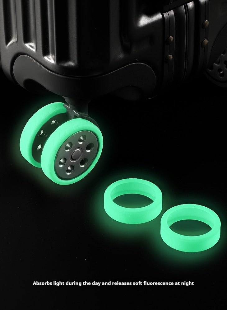 Fasola 8PCS LuggageRoller Luminous Protective Cover Silicone Silent and Anti-wear  - Image 1