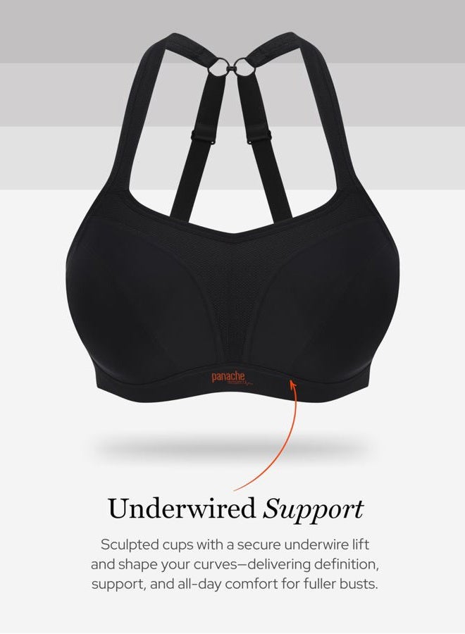 Panache Women's Underwired Sports Bra, Grey Marl, 80E - Image 4