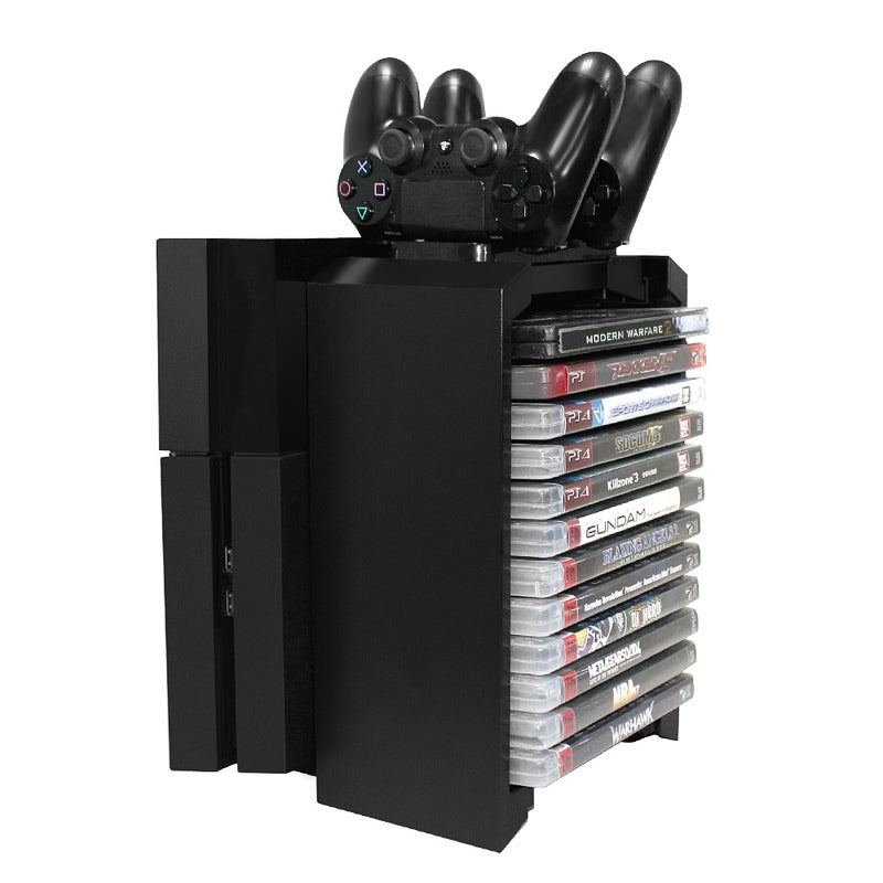 PS4 Console Cooling Stand - Dual Controller Charging Dock With Detachable Design, Holds Up To 12 Game Discs, Easy To Assemble, For PS4 Game Fans And Organized Gaming Space - Image 5