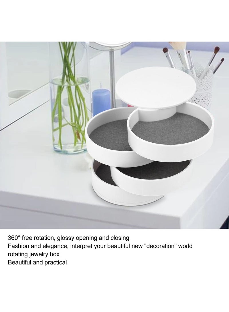 KASTWAVE Jewelry Storage Box 4 Layers Rotatable Design, Exquisite Portable Jewelry Storage Display Box, Earring Organizer, 360 Degree Rotating Organizer Holder for Rings Earrings Necklace Bracelets - Image 4