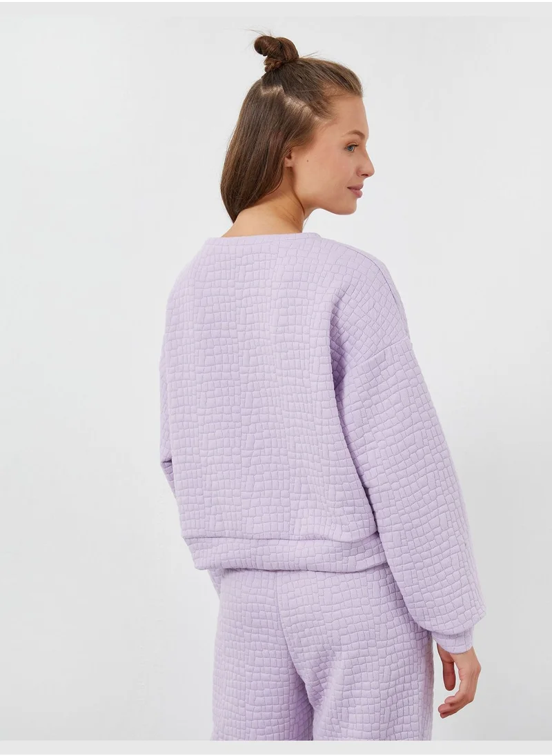 كوتون Long Sleeve Pajama Top Tissued