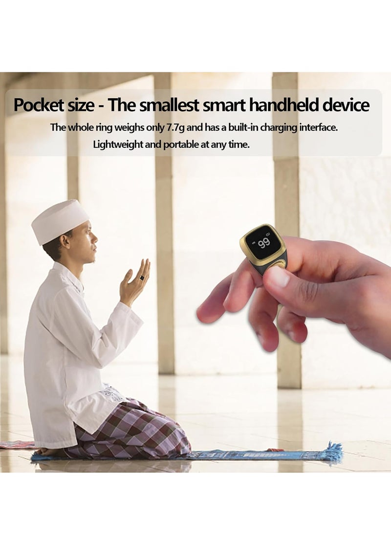 Smart Tasbih Zikr Ring, 20mm Muslim Digital Azan Alarm Clock, Tasbih Counter Smart Ring - Image 2