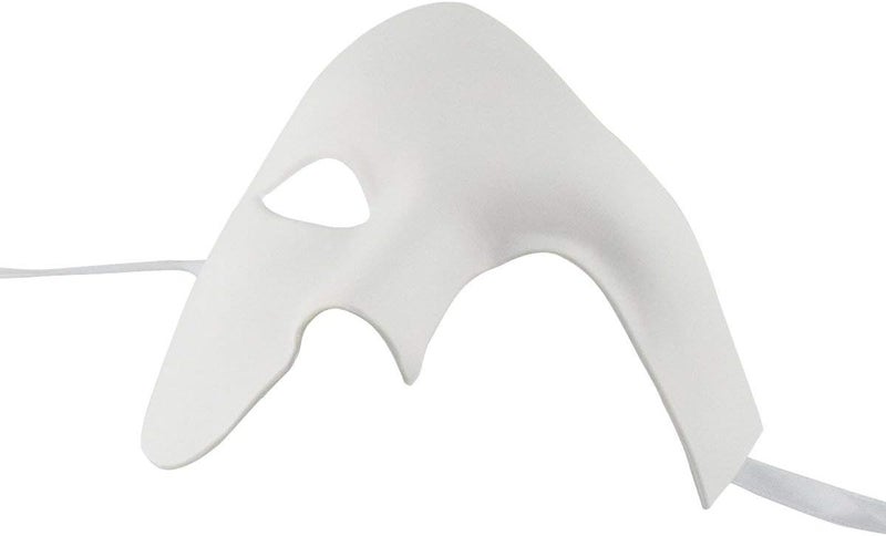 KEFAN Mens Mask Halloween Mask Masquerade Phantom of The Opera Half Face Mask, White, One Size - Image 2