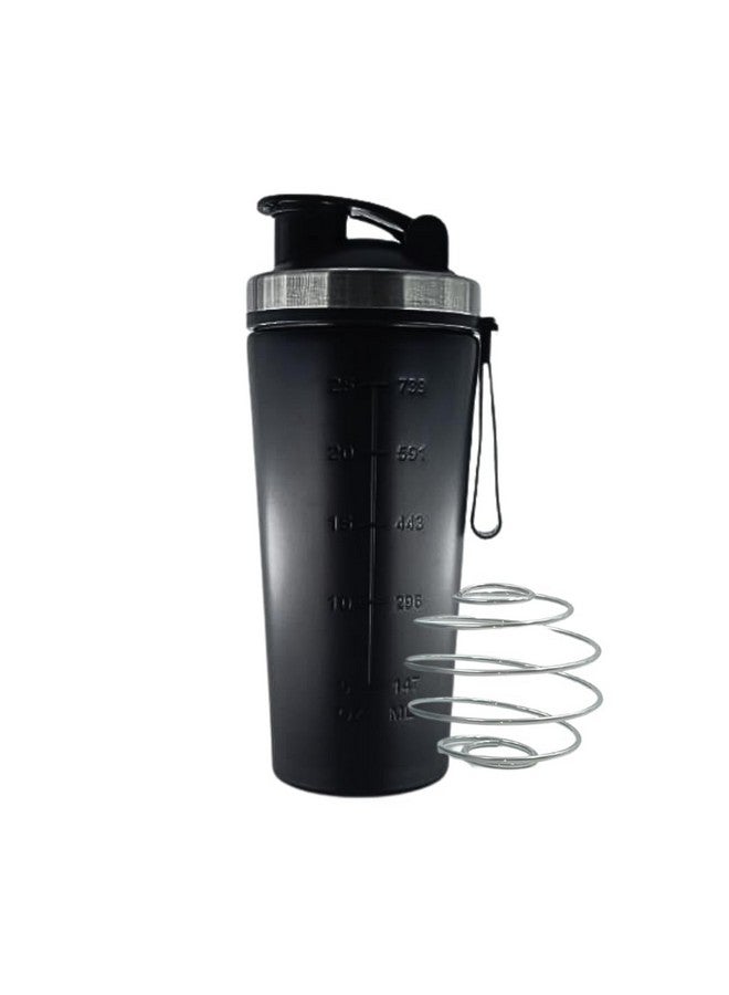 RJ kitchenware Store Steel Pro Shaker 750 ml with Steel Whisk, Leakproof Gym Shaker Bottle for Supplements, Pristine Black - Image 2