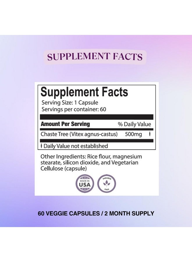 BIOLABS PRO BIOLABS PRO Natural Vitex Chasteberry Supplement for Women - Pure Chaste Tree Berry Extract 500mg, Maximum Strength Formulation, Vegan Capsules, Supports Hormonal Balance - (60 Caps - 2-Month Supply) - Image 2