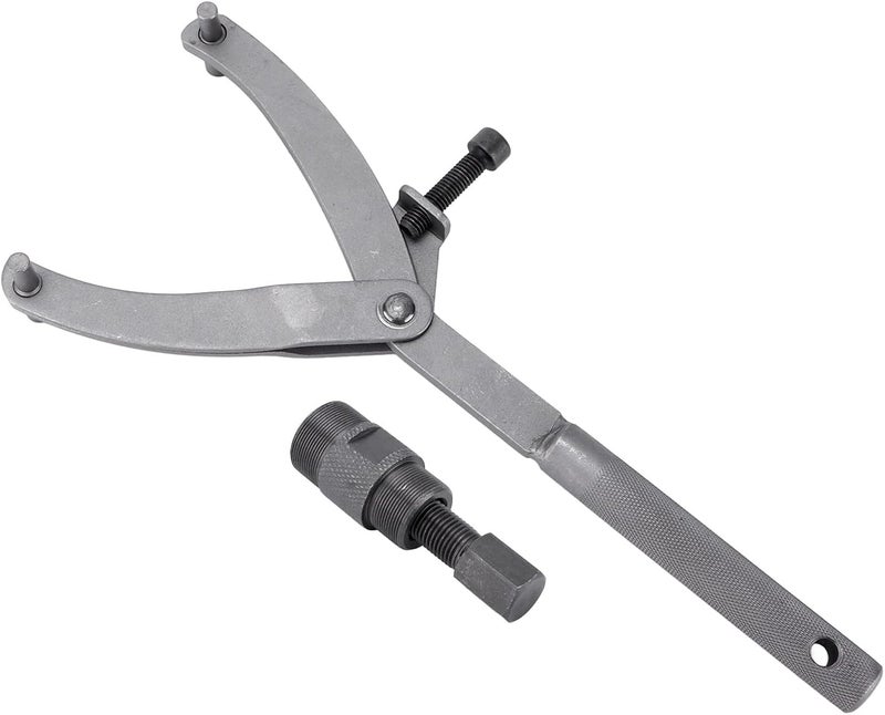 Motorcycle Clutch Flywheel Spanner Wrench Tool Kit with 24mm 27mm Adjustable Magneto Puller for ATV, Dirt Bike, Scooter, Go Kart - Image 1