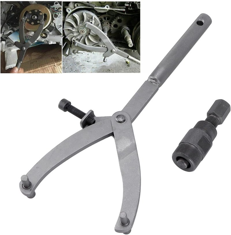 Motorcycle Clutch Flywheel Spanner Wrench Tool Kit with 24mm 27mm Adjustable Magneto Puller for ATV, Dirt Bike, Scooter, Go Kart - Image 2