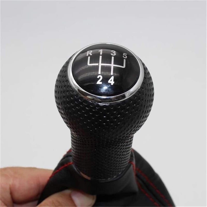 QASULER 5 Speed Car Gear Shift Knob with Leather Boot - Image 4