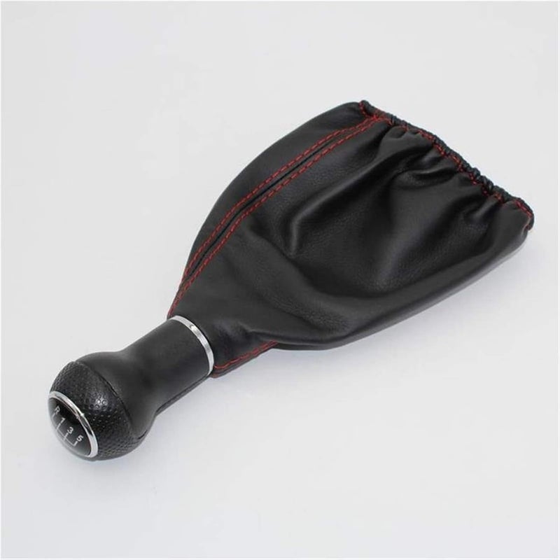 QASULER 5 Speed Car Gear Shift Knob with Leather Boot - Image 5