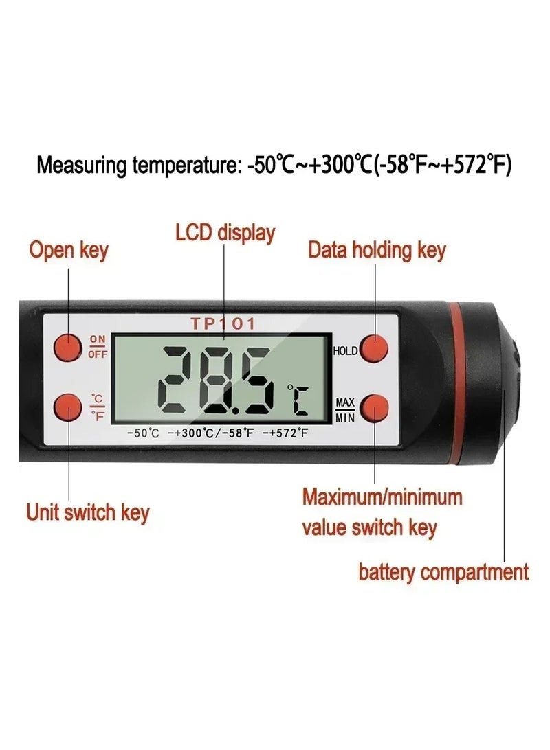 AROAQ Food Thermometer, Water Oil Cooking Meat Food Thermometers, Cooking Thermometer With Instant Read Lcd Screen For Kitchen, (White)  - Image 2
