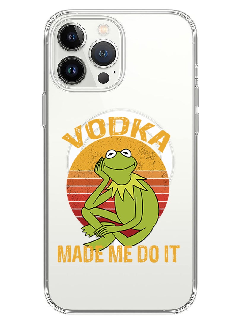 Theodor Magnetic Case for iPhone 13 Pro Max 6.7-inch Compatible with MagSafe Wireless Charging, Shockproof Phone Bumper Cover Vodka made me do it copy - Image 1