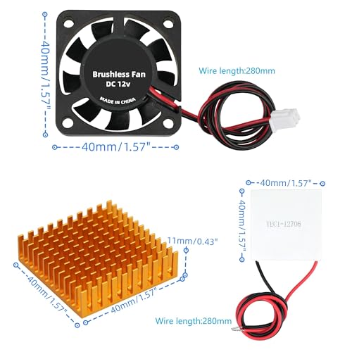 MTDELE 3 Sets TEC1-12706 Peltier Cooler Module kit 6A 12V Cooling Panel + Aluminum Heat Sinks + 12V Cooling Fan - Image 2