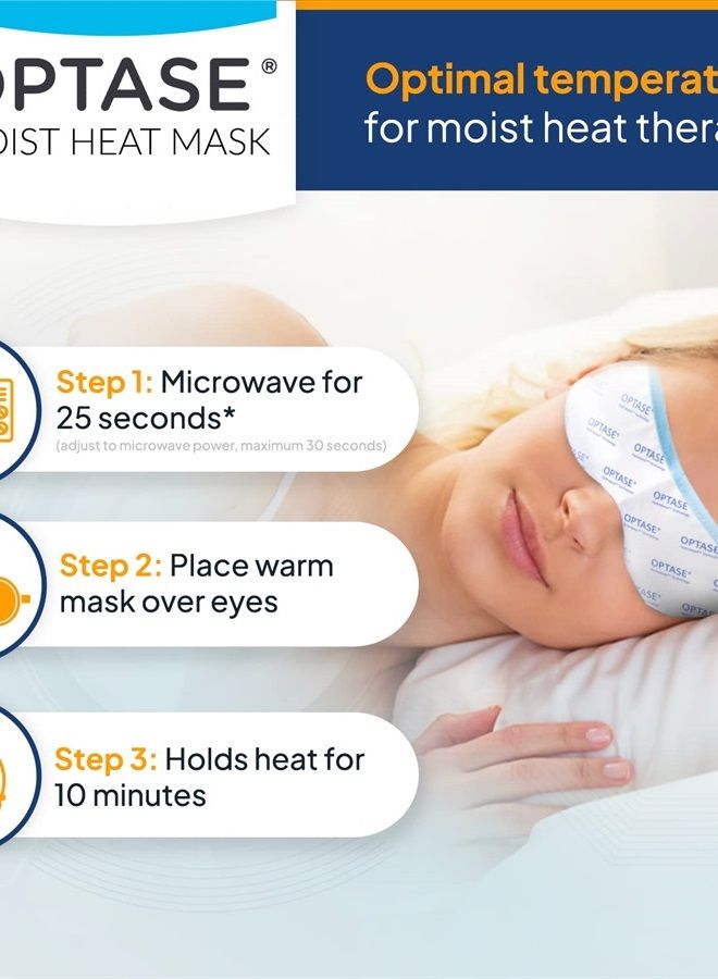 Optase Moist Heat Eye Mask - Washable and Reusable Heated & Cooling Gel Eye Mask - HydroBead Technology for Dry Eye Relief