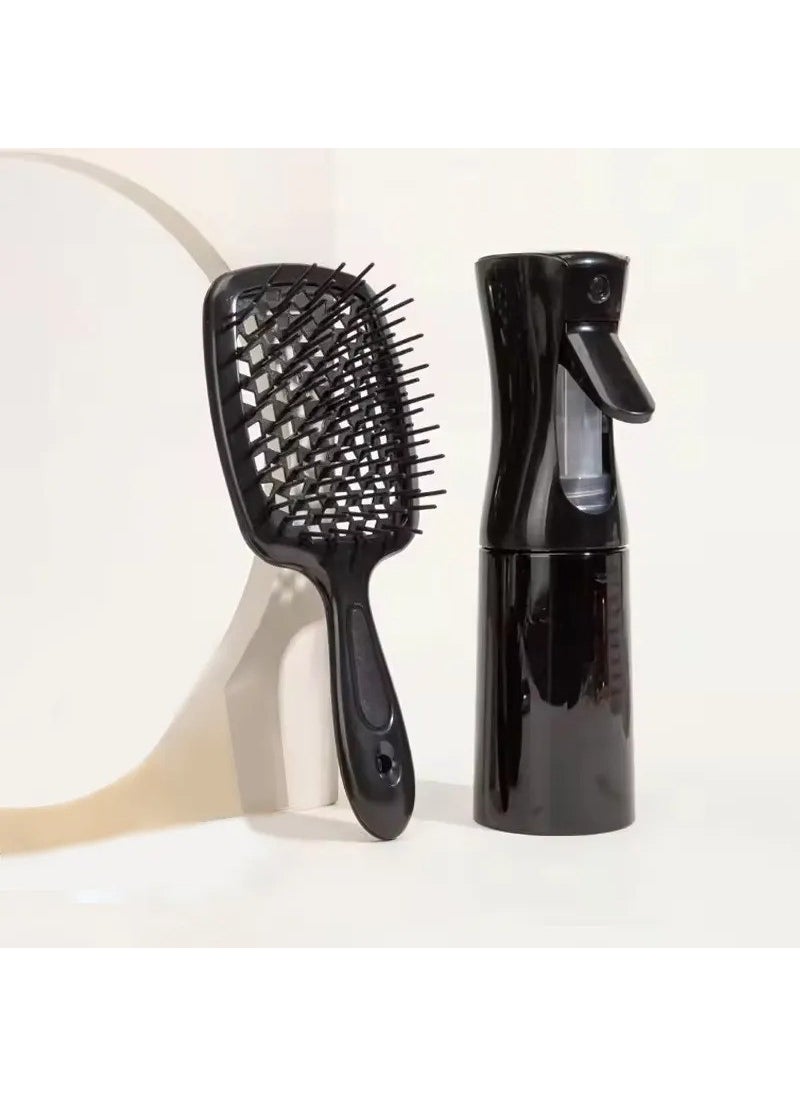 Gaman - 4 Piece Hair Care Set, Silicone Massage Brush, Oil Application Bottle, Comb, Spray Bottle - Image 1