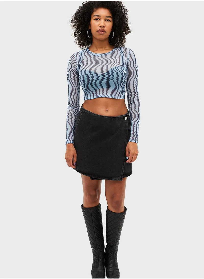 MONKI Mesh Detail Crop Top