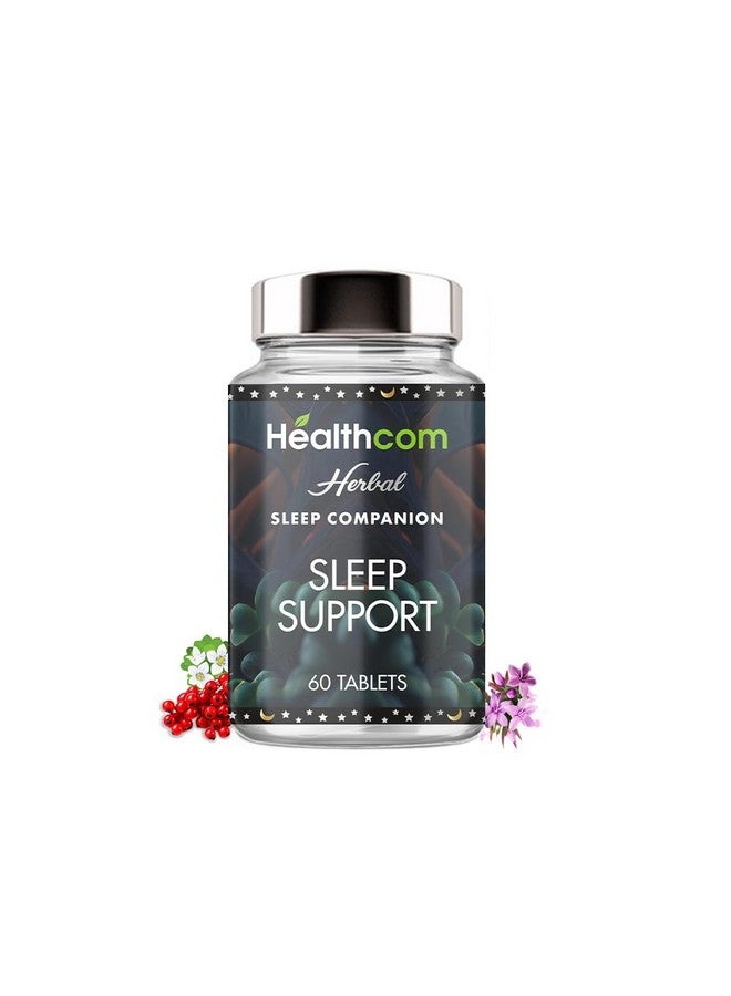 Healthcom Ayurvedic Sleep Support 60 Tablets Pack for Men & Women | Stress Relief Helps in Restful Sleep | Non-Habit Forming | Relaxation Blends with Traditional Herbs - Image 1