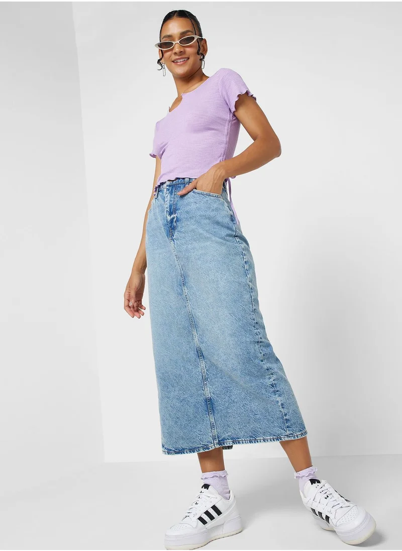 Ginger Lettuce Detail Cropped Tshirt