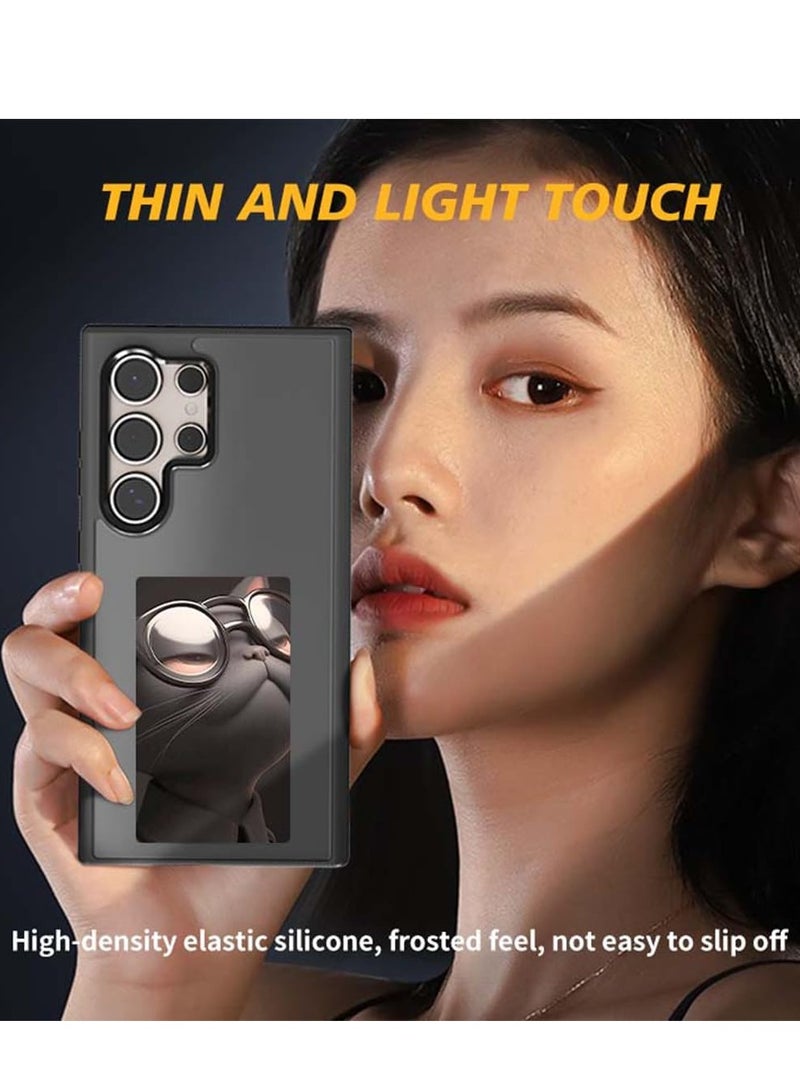 عام جراب ذكي لهاتف Samsung Galaxy S24 Ultra مزود بتقنية NFC Transmit وأغطية حبر للهاتف بأربعة ألوان وشاشة حبر إلكتروني ووظيفة DIY لهاتف Galaxy وأغطية هواتف كرتونية للأولاد والبنات (أسود، Samsung Galaxy S24 Ultra) - Image 2