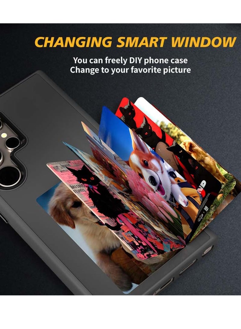 عام جراب ذكي لهاتف Samsung Galaxy S24 Ultra مزود بتقنية NFC Transmit وأغطية حبر للهاتف بأربعة ألوان وشاشة حبر إلكتروني ووظيفة DIY لهاتف Galaxy وأغطية هواتف كرتونية للأولاد والبنات (أسود، Samsung Galaxy S24 Ultra) - Image 4