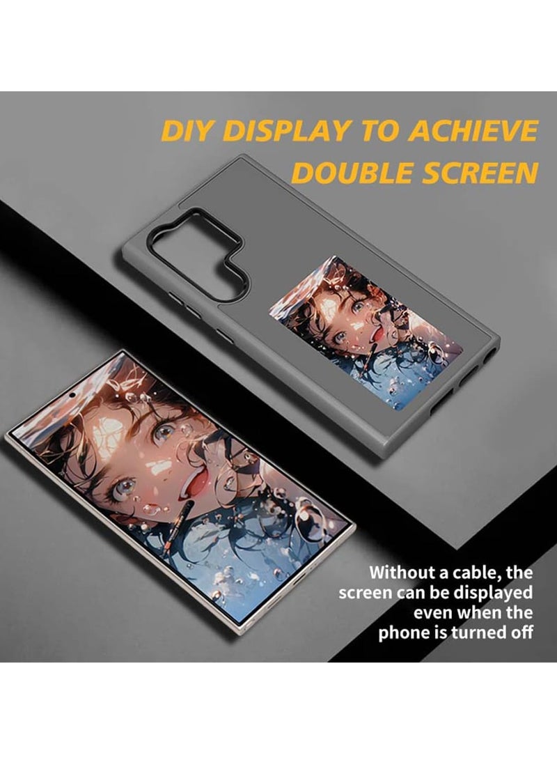 عام جراب ذكي لهاتف Samsung Galaxy S24 Ultra مزود بتقنية NFC Transmit وأغطية حبر للهاتف بأربعة ألوان وشاشة حبر إلكتروني ووظيفة DIY لهاتف Galaxy وأغطية هواتف كرتونية للأولاد والبنات (أسود، Samsung Galaxy S24 Ultra) - Image 5