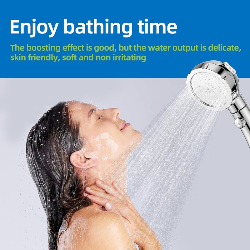 VRQUB High Pressure Handheld Shower Head with ON/OFF Pause Switch 3 Spray Modes Water Saving High Pressure Shower Heads,Detachable Showerhead Equipped - Image 3