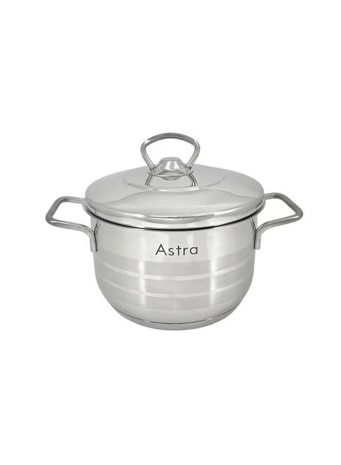 ASTRA 1.9L Premium Stainless Steel Casserole (16x10 cm) – Non-Stick, Oven-Safe Small Pot for Everyday Cooking, Baking & Slow Roasting – Heavy-Duty, Rust-Resistant, Made in Turkey - Image 2
