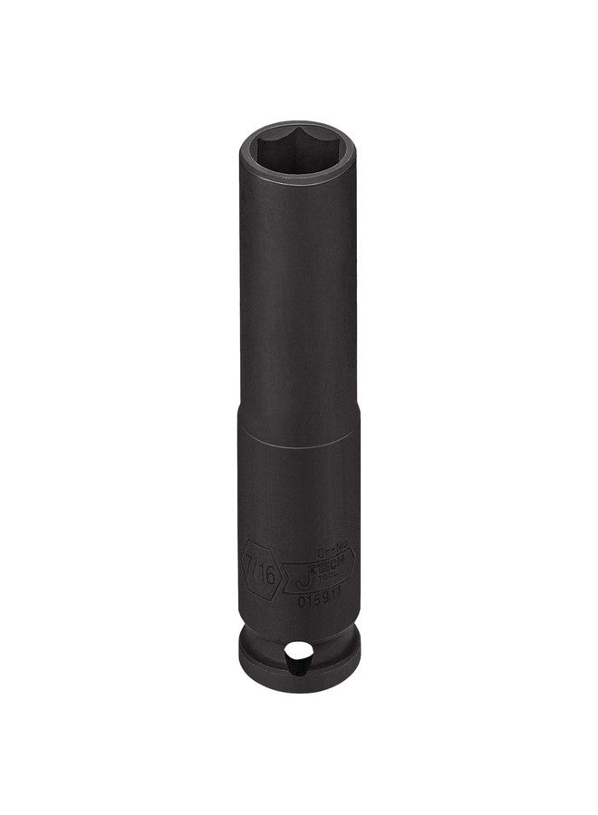 Jetech 3/8 Inch Drive 7/16 Inch Deep Impact Socket, Made with Heat-Treated Chrome Molybdenum Alloy Steel, 6-Point Design, SAE - Image 2