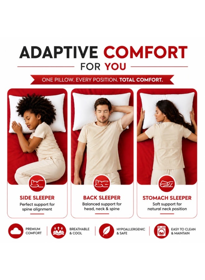 CAN Premium Soft Sleeping Pillow 800gsm Breathable Bed Pillow for Side Back and Stomach Sleepers Hypoallergenic Comfortable Hotel Quality Pillow for Home Bedroom and Guest Room - Image 2