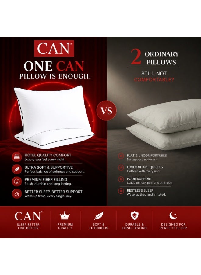 CAN Premium Soft Sleeping Pillow 800gsm Breathable Bed Pillow for Side Back and Stomach Sleepers Hypoallergenic Comfortable Hotel Quality Pillow for Home Bedroom and Guest Room - Image 5