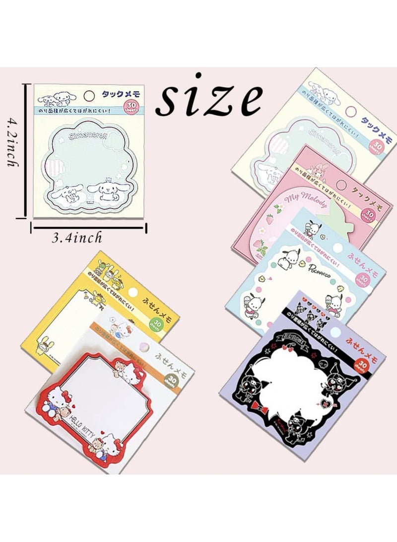 SYOSI 6 Pack Lovely Sticky Notes, 180 Sheets Cartoon Animal Series Personalized Sticky Notes, Kawaii Note Pads for Girls, Kids, Students, Funny School Supplies and Office Supplies (Style-B) - Image 5