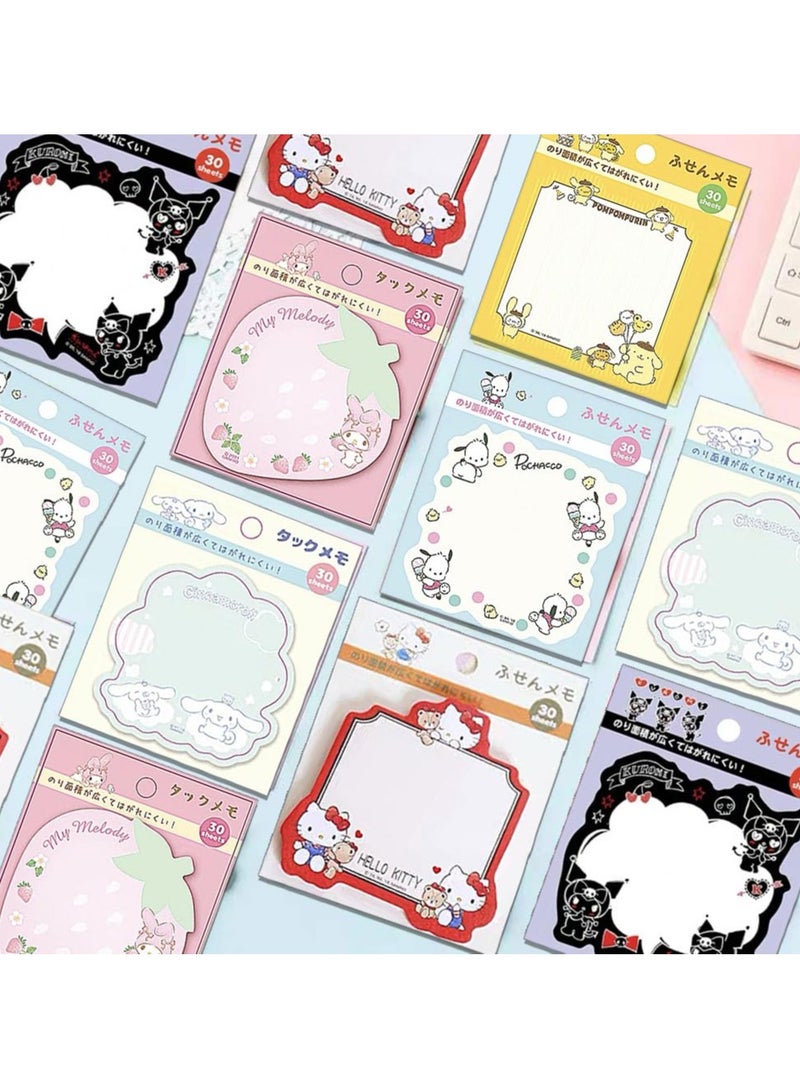 SYOSI 6 Pack Lovely Sticky Notes, 180 Sheets Cartoon Animal Series Personalized Sticky Notes, Kawaii Note Pads for Girls, Kids, Students, Funny School Supplies and Office Supplies (Style-B) - Image 2