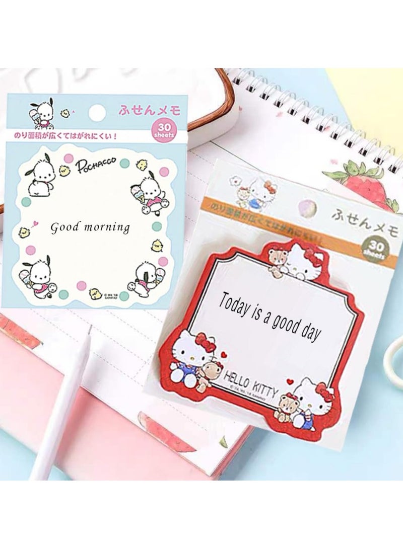 SYOSI 6 Pack Lovely Sticky Notes, 180 Sheets Cartoon Animal Series Personalized Sticky Notes, Kawaii Note Pads for Girls, Kids, Students, Funny School Supplies and Office Supplies (Style-B) - Image 3