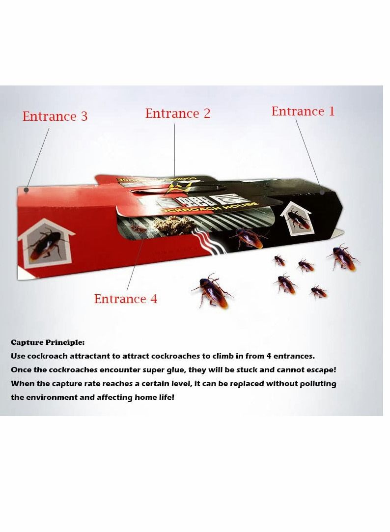 Generic Cockroach Traps, 10 Pcs Cockroach Trap Killer House Pest Control Strong Sticky Glue Traps with Non-Toxic Bait Premium Spiders Ants Cockroach Killer  - Image 5