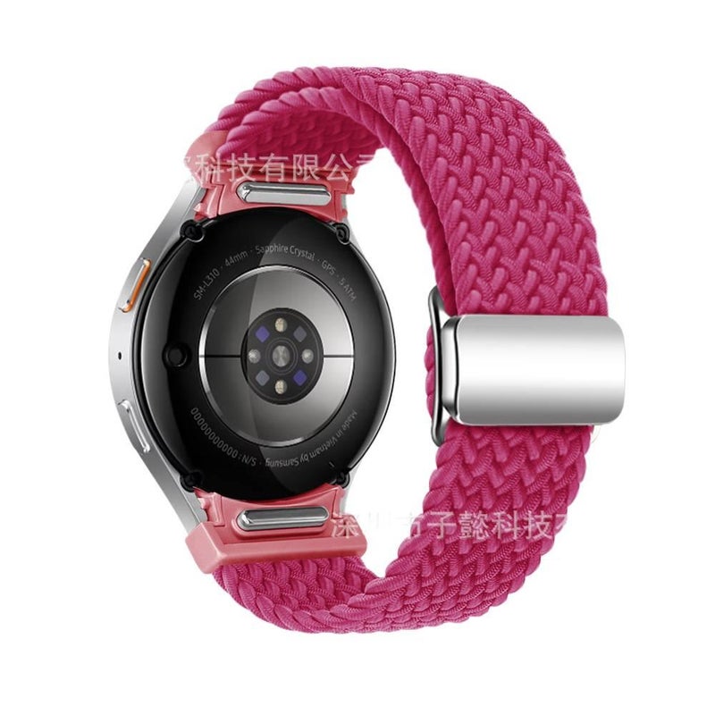 سوار ساعة ذكية باللون أسود قابل للتعديل سوار نايلون حلقي متوافق مع Samsung Galaxy Watch 7 بملاءمة قابلة للتعديل وحزام بديل - Image 1