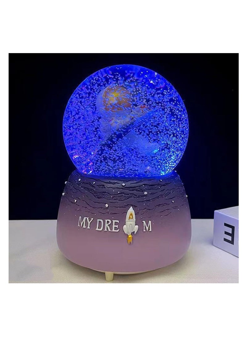 KASTWAVE Snow Globes Space Astronaut Music Snowglobes  Automatic Snow Fall Effect Home Decor For Kids Room Essentials Birthday Festival Gift for 5-12 Year Old Girl - Image 3