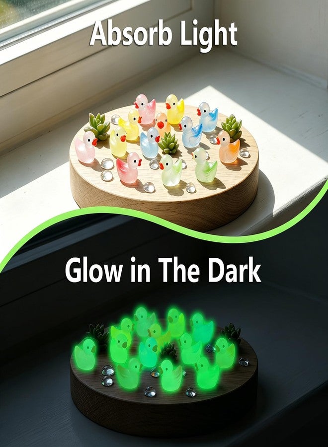 Bingcute Mini Resin Ducks Glow in The Dark, 100 Pack Luminous Small Little Plastic Miniature Tiny Ducks Animals Figures to Hide for DIY Crafts Potted Fish Tank Aquarium Dollhouse Fairy Garden Accessories - Image 4