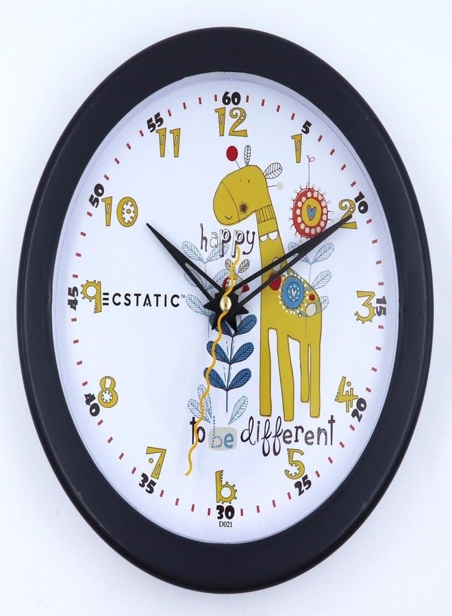 ECSTATIC Wall Clock | 9 inch | Analog | Kids Room | Preschool | Playschool | Study Room | Office Room | Home | Kitchen | Bedroom | Birthday Gift | Stylish | Kids Friendly Clock (Black) - Image 1