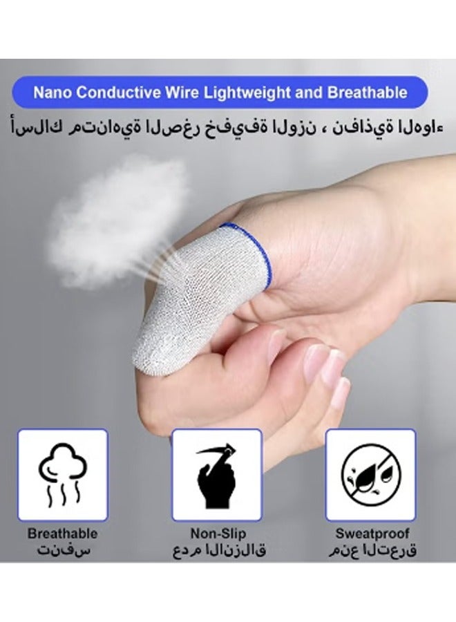 2 Pair Mobile Game Touch Screen Finger Sleeve, Super Highly Sensitive Feelers Smooth Operation Sweat Absorbing Odorless Breathable Seamless Touch Screen Finger Sleeve, For Pubg and Other Games Play  - Image 3