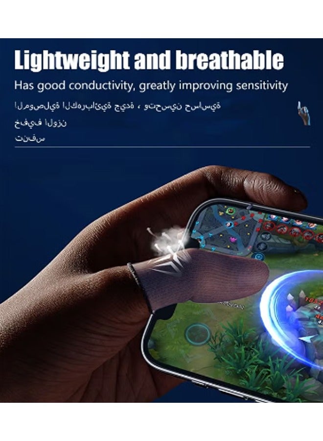 2 Pair Mobile Game Touch Screen Finger Sleeve, Super Highly Sensitive Feelers Smooth Operation Sweat Absorbing Odorless Breathable Seamless Touch Screen Finger Sleeve, For Pubg and Other Games Play  - Image 2