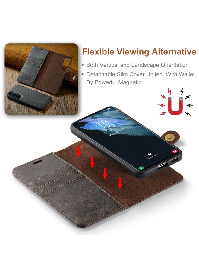 For Samsung S23 High-end Craft Protective Case S22 Two-in-One Phone Case S21 Ultra Split Leather Case-Color:Black-Applicable Model:A52 5G/4G
