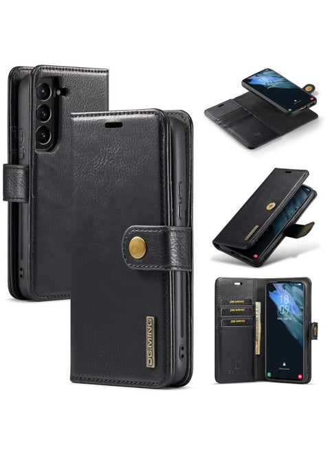 For Samsung S23 High-end Craft Protective Case S22 Two-in-One Phone Case S21 Ultra Split Leather Case-Color:Black-Applicable Model:A52 5G/4G