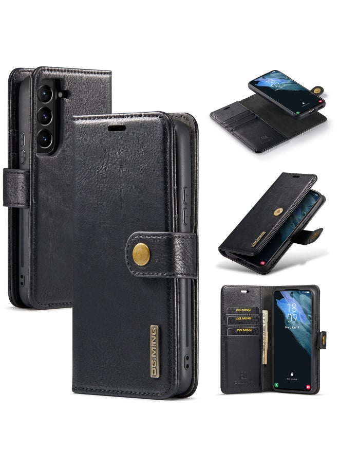 For Samsung S23 High-end Craft Protective Case S22 Two-in-One Phone Case S21 Ultra Split Leather Case-Color:Black-Applicable Model:A52 5G/4G