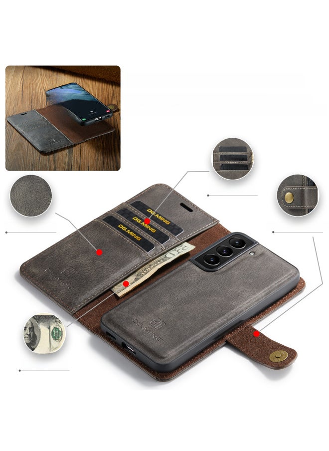 For Samsung S23 High-end Craft Protective Case S22 Two-in-One Phone Case S21 Ultra Split Leather Case-Color:Black-Applicable Model:A52 5G/4G