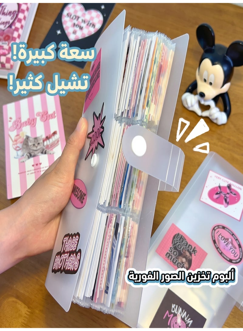 ألبوم صور فوري صغير، 120 جيبًا يتسع لـ 240 صورة، مناسب لصور Fujifilm Instax Mini والبطاقات الصغيرة وبطاقات المشاهير وتذاكر السينما والقطارات وبطاقات التذكارات، بتصميم أنيق قابل للتخصيص DIY، اللون الأبيض - Image 4