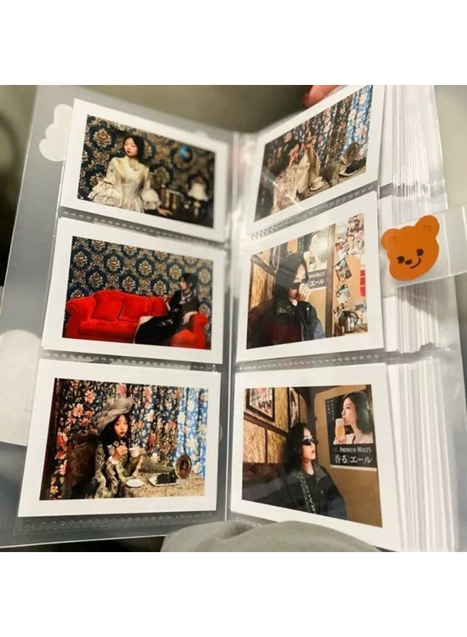 ألبوم صور فوري صغير، 120 جيبًا يتسع لـ 240 صورة، مناسب لصور Fujifilm Instax Mini والبطاقات الصغيرة وبطاقات المشاهير وتذاكر السينما والقطارات وبطاقات التذكارات، بتصميم أنيق قابل للتخصيص DIY، اللون الأبيض - Image 2