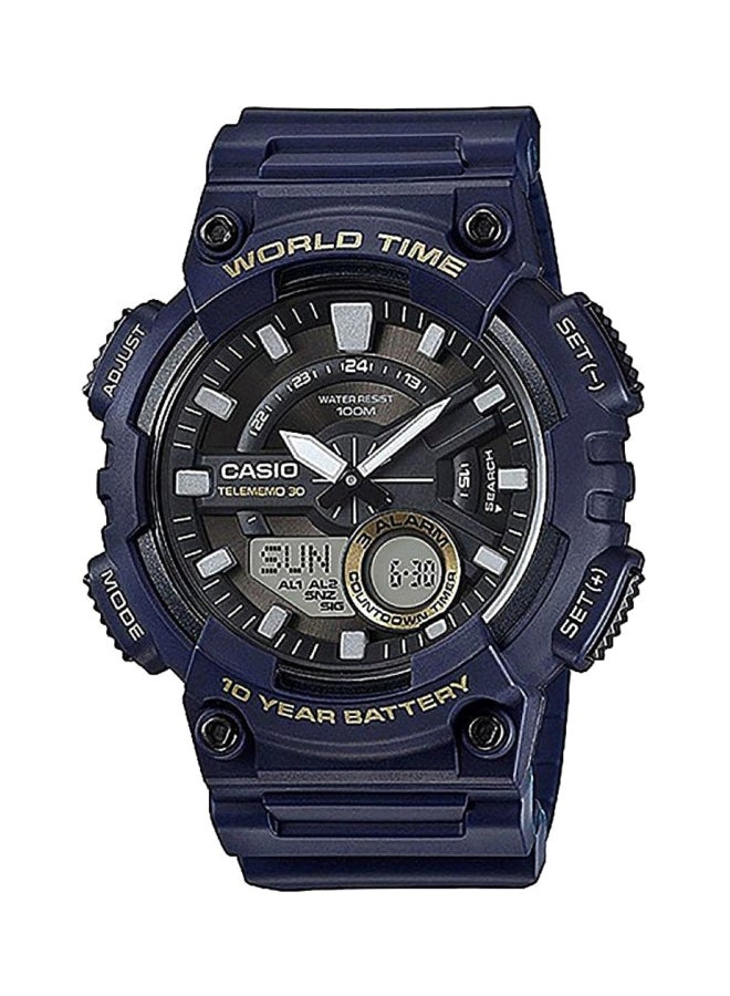CASIO Men Youth Water Resistant Analog & Digital Watch AEQ-110W-2AVEF - 47 mm - Blue - Image 1