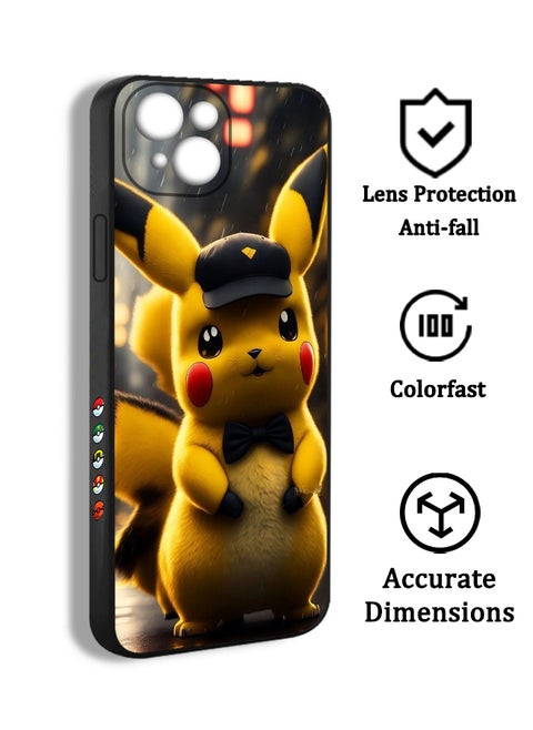 Phone Protective Case Cover For Apple iPhone 15 Plus Pikachu cartoon pokemon Pikachu pattern FFG05 Print